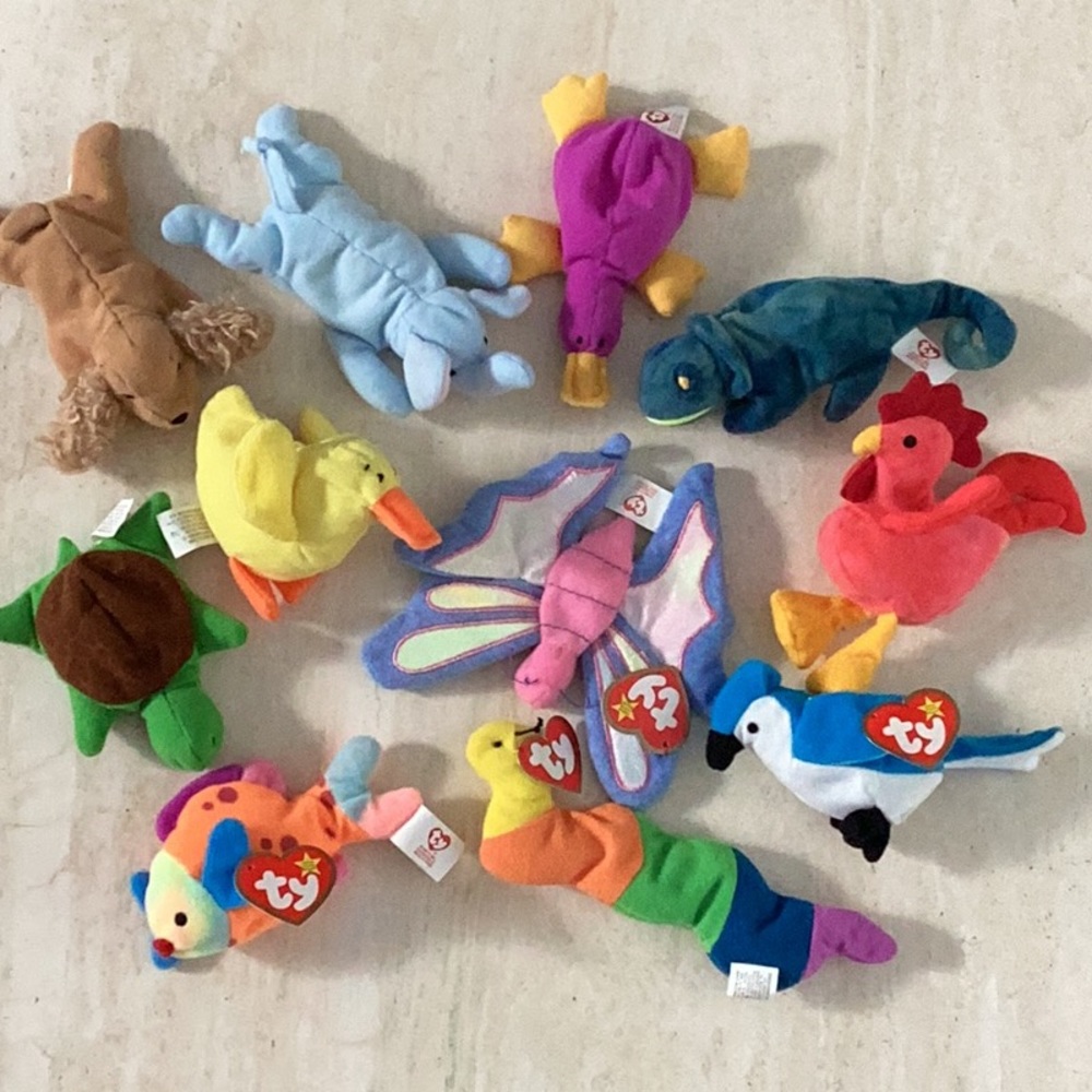 Ty Teenie Beanie Babies 1993 Vintage 90s Toys Animals Lot Of 11 McDonald’s Toy